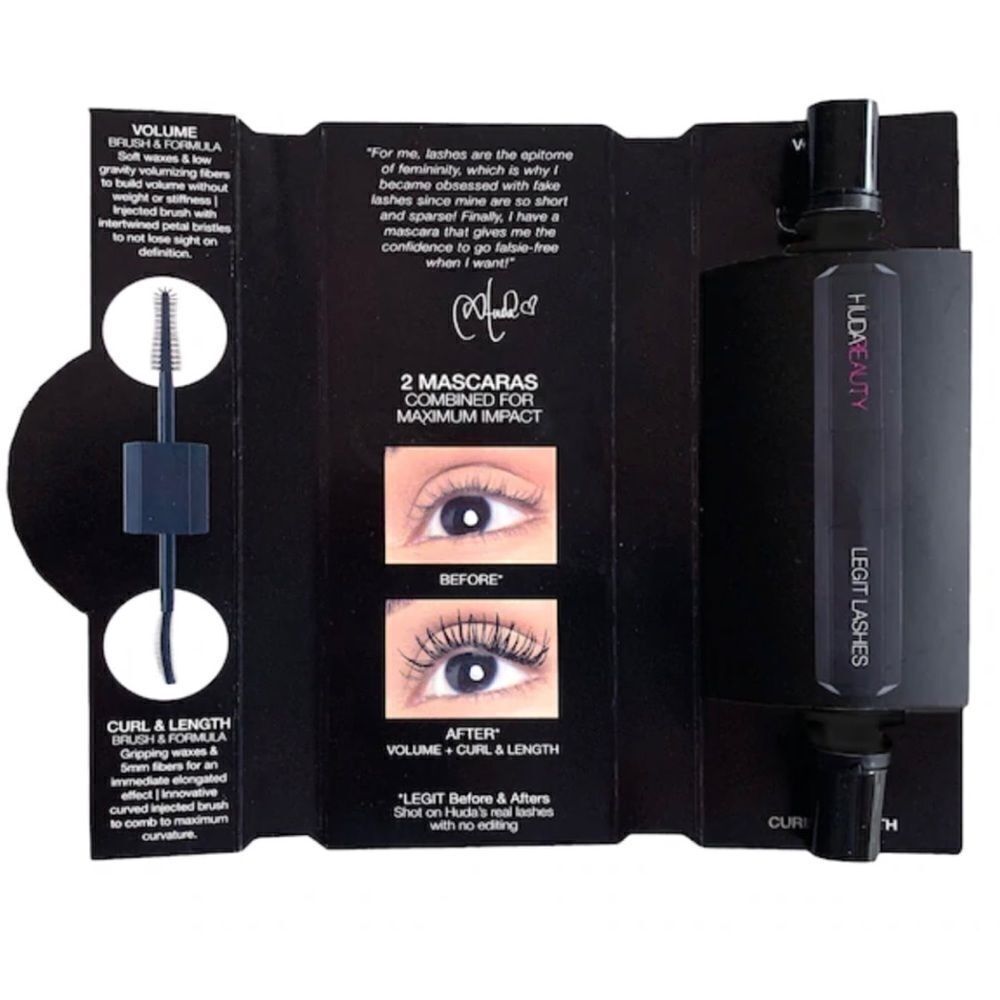 HUDA BEAUTY Legit Lashes Mascara Deluxe Mini 2 mascaras in one.